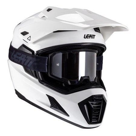 Kask cross z goglami LEATT KIT ADV 8.5 V25 WHITE biały