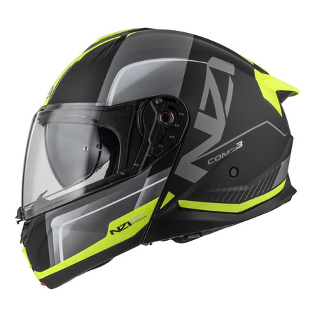 Kask szczękowy NZI COMBI 3 DUO ORBE BLACK ANTRACITE YELLOW MATT szary żółty