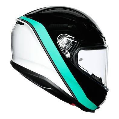 Kask integralny AGV K6 MINIMAL BLACK/MINT czarny biały zielony niebieski
