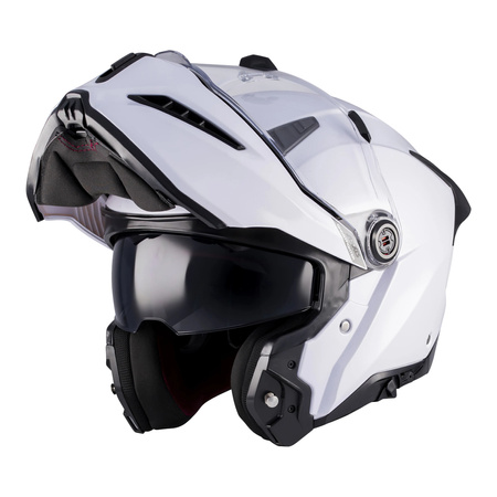 Kask szczękowy AXXIS GHOSTFIGHTER SV SOLID A0 PEARL WHITE GLOSS biały mat