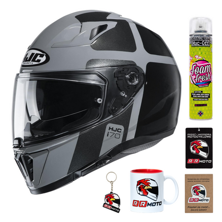 Kask integralny HJC I70 PRIKA GREY/BLACK czarny szary