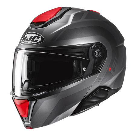 Kask szczękowy HJC I91 ARVEN GREY/RED szary czerwony