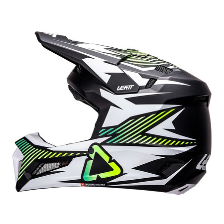 Kask cross z goglami LEATT KIT MOTO 3.5 STORM TEAL biały czarny żółty fluo