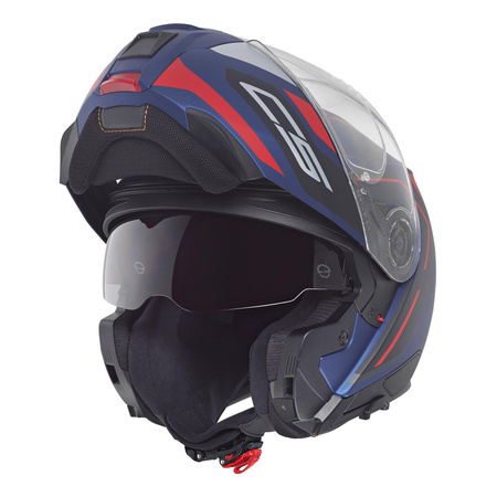 Kask szczękowy SCHUBERTH C5 ECE OMEGA BLUE niebieski czerwony czarny biały