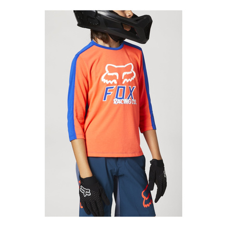 Koszulka rowerowa dziecięca FOX JUNIOR RANGER DR 3/4 ATOMIC PUNCH pomarańczowy niebieski