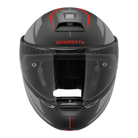 Kask szczękowy SCHUBERTH C4 PRO ECE MERAK RED czarny szary czerwony