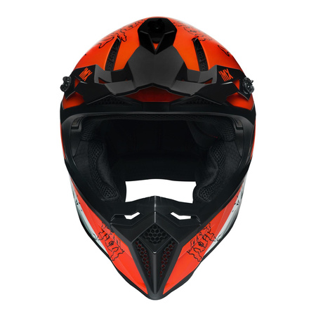 Kask cross IMX FMX-02 CRUSHING BOUNDARIES pomarańczowy fluo szary biały czarny