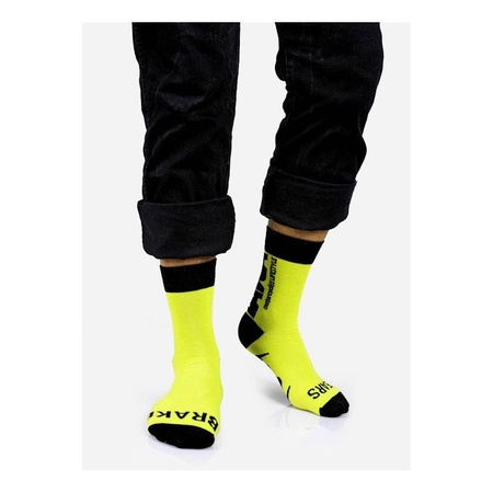 Skarpety DAVCA YELLOW żółty fluo czarny