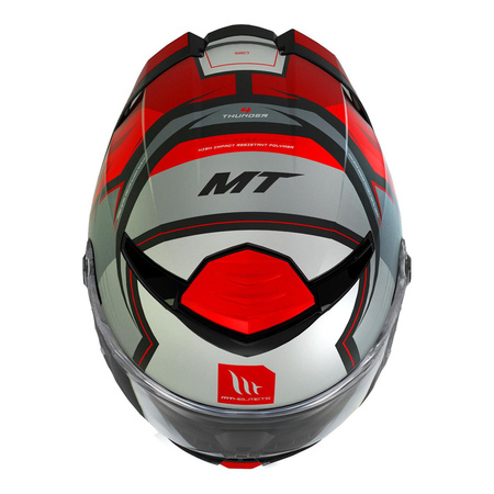 Kask integralny MT THUNDER 4 SV PENTAL MATT PEARL RED czerwony szary czarny biały