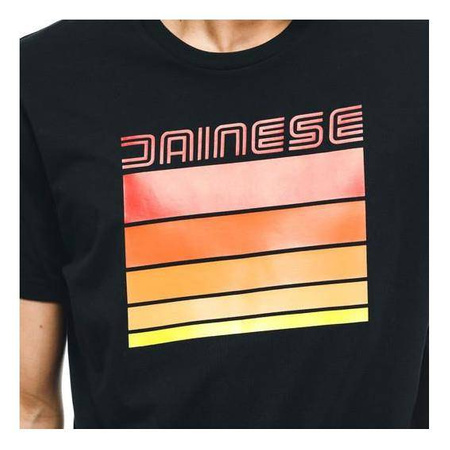 Koszulka T-shirt DAINESE STRIPES BLACK/RED czarny czerwony