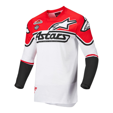 Bluza cross ALPINESTARS RACER FLAGSHIP WHITE/FLUO RED/BLUE biały czerwony czarny