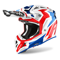 Kask cross AIROH AVIATOR ACE SWOOP RED/BLUE GLOSS czerwony niebieski biały
