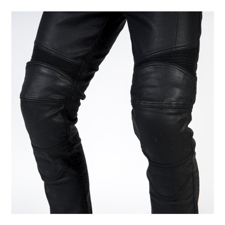 Jeansy motocyklowe OZONE RUSTY WAXED BLACK czarny