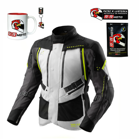 Kurtka tekstylna REBELHORN HARDY 3.0 BLACK/GREY/FLUO YELLOW czarny szary żółty fluo