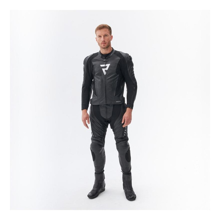 Kurtka skórzana REBELHORN VELOCE BLACK/WHITE czarny biały