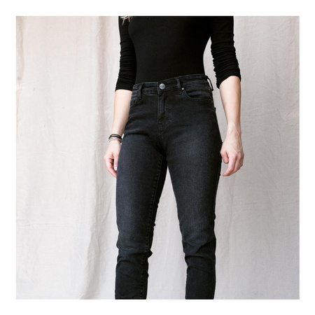 Jeansy motocyklowe damskie BROGER CALIFORNIA WASHED BLACK czarny