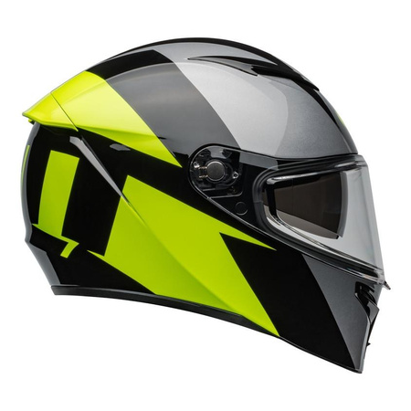 Kask integralny BELL LITHIUM ECE6 SHEAR METALLIC GREY RETINA czarny szary żółty fluo
