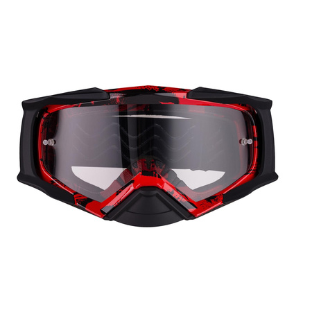 Gogle motocyklowe IMX DUST GRAPHIC RED/BLACK MATT SZYBA DARK SMOKE + CLEAR czerwony czarny mat