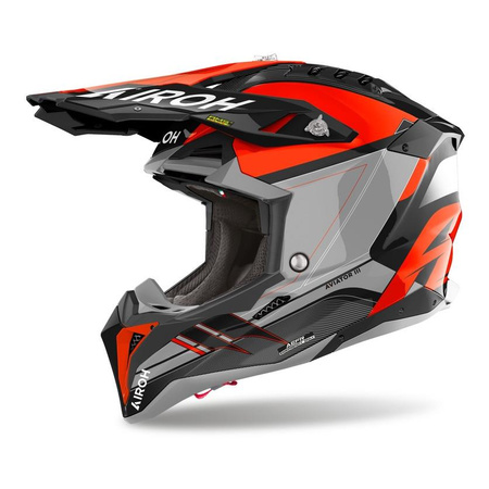 Kask cross AIROH AVIATOR 3 SABER ORANGE GLOSS pomarańczowy szary