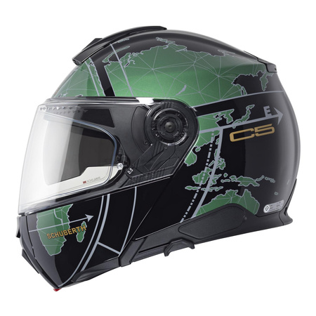 Kask szczękowy SCHUBERTH C5 ECE GLOBE GREEN zielony czarny