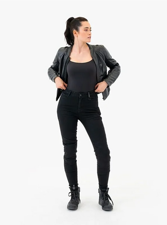 Jeansy motocyklowe damskie SHIMA FLEXX LADY BLACK czarny