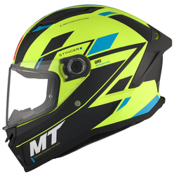 Kask integralny MT STINGER 2 ZIVZE MATT BLACK/FLUO czarny żółty fluo niebieski