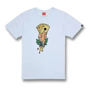 Koszulka T-shirt DAVCA CARDS WHITE biały beżowy zielony
