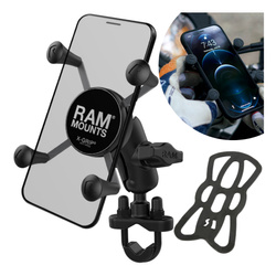 Motocyklowy uchwyt na telefon RAM MOUNTS X-Grip z podstawą U-Bolt na kierownicę - krótki