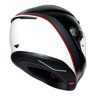 Kask integralny AGV K6 MINIMAL BLACK/WHITE/RED czarny szary czerwony biały