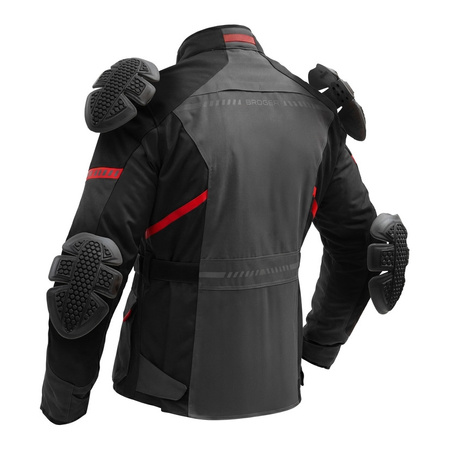 Kurtka tekstylna BROGER OVERLAND BLACK/DARK GREY/RED czarny szary czerwony