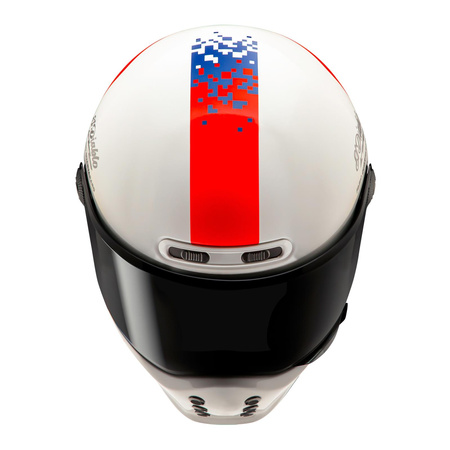Kask integralny HJC V10 FQ20 RETRO WHITE/RED/BLUE biały czerwony niebieski