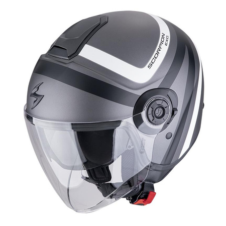Kask otwarty SCORPION EXO-CITY II RIVA SILVER/BLACK/WHITE srebrny czarny biały