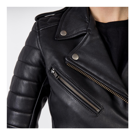 Kurtka skórzana damska OZONE RAMONES MODERN LADY MATT BLACK czarny