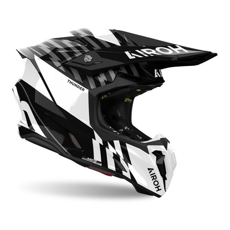 Kask cross AIROH TWIST 3 THUNDER BLACK/WHITE GLOSS czarny biały