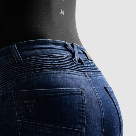 Jeansy motocyklowe damskie REBELHORN AGNESS 2 MONOLAYER WASHED BLUE niebieski