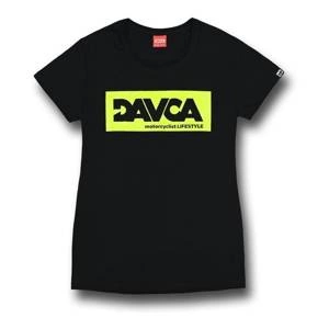 Koszulka T-shirt damska DAVCA LOGO BLACK/FLUO czarny żółty fluo