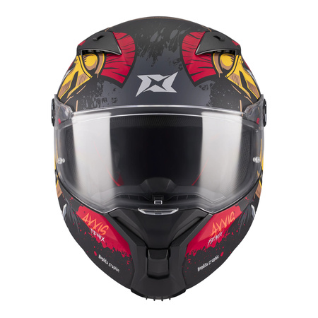 Kask integralny AXXIS FENIX HOPLITA B5 MATT czarny czerwony żółty