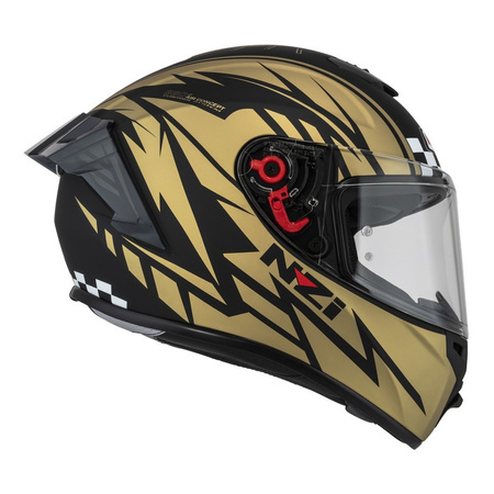 Kask integralny NZI TRENDY FLAG BLACK GOLD MATT czarny złoty