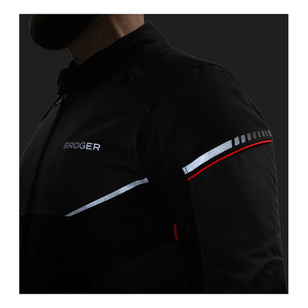 Kurtka tekstylna BROGER GRID BLACK/DARK GREY/RED czarny szary czerwony