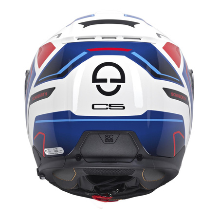 Kask szczękowy SCHUBERTH C5 ECE OMEGA WHITE niebieski biały czerwony czarny