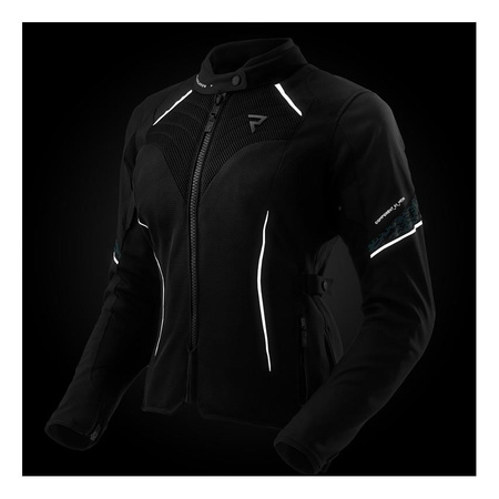 Kurtka tekstylna damska REBELHORN JAX LADY BLACK/BLUE LAGOON czarny niebieski