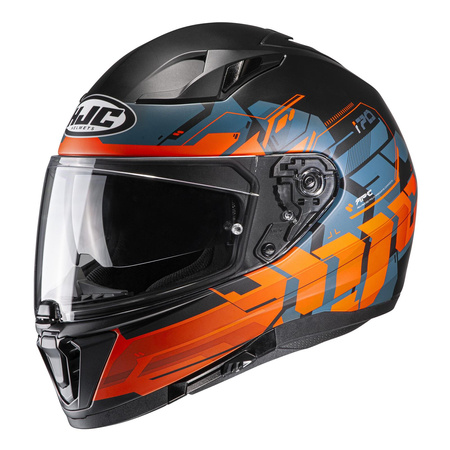Kask integralny HJC I70 ALLIGON BLUE/ORANGE czarny niebieski pomarańczowy