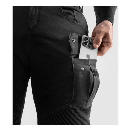 Jeansy motocyklowe REBELHORN FASTER BLACK czarny