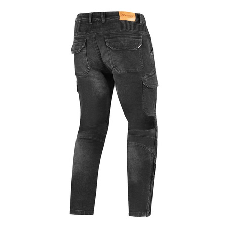 Jeansy motocyklowe SECA SQUARE II SHORT BLACK czarny