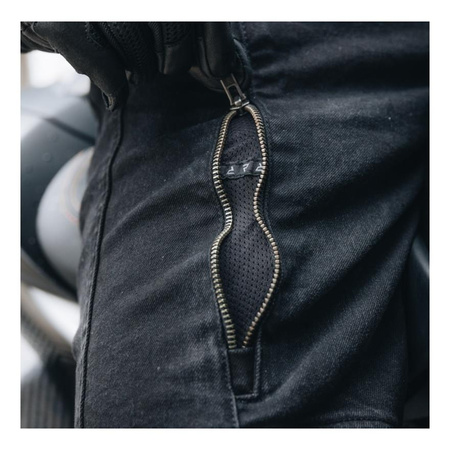 Jeansy motocyklowe REBELHORN HAWK III REGULAR FIT WASHED BLACK czarny