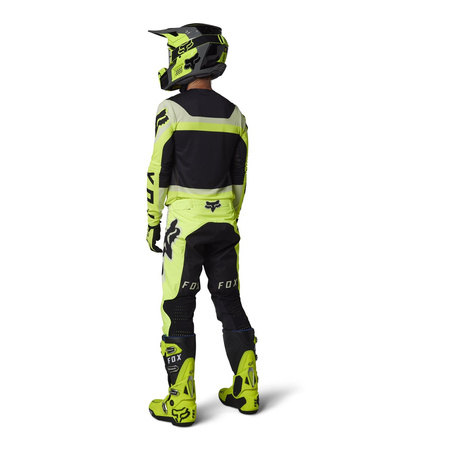 Spodnie cross FOX FLEXAIR EFEKT FLUO YELLOW czarny żółty fluo