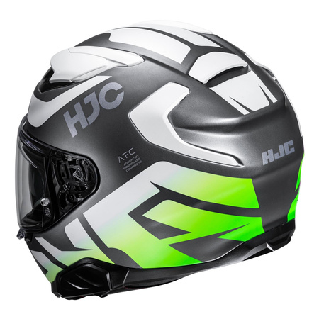 Kask integralny HJC F71 BARD BLACK/GREY grafitowy biały zielony fluo