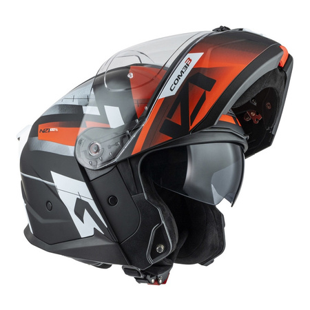 Kask szczękowy NZI COMBI 3 DUO METRIC BLACK RED MATT czarny czerwony
