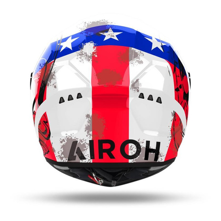 Kask integralny AIROH CONNOR NATION GLOSS biały czerwony niebieski czarny