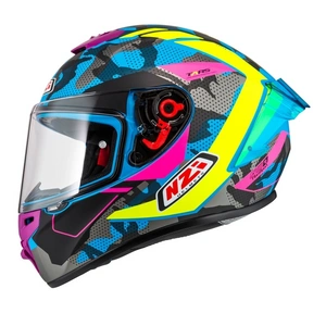 Kask integralny NZI TRENDY CAMU BLUE NEON PINK BLUE S MATT niebieski różowy